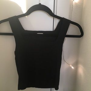 Brandy Melville Black Sparkly Square Neck Tank Top